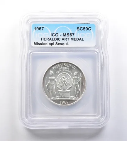 1967 So-Called Half Dollar Mississippi Sesquicentennial MS67 ICG *7215