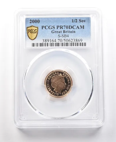 2000 Great Britain 1/2 Sovereign Gold PR70 DCAM PCGS a1156