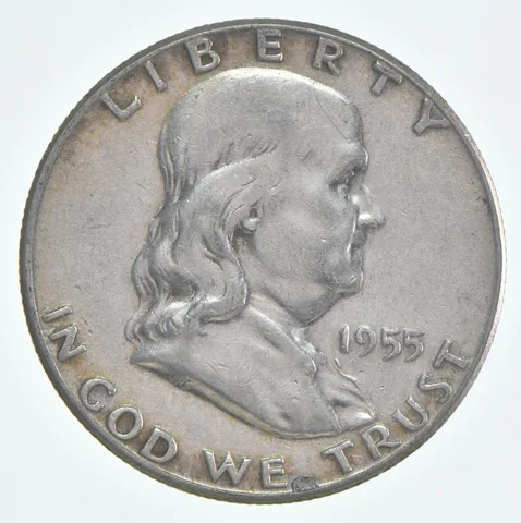 1955 (P) Franklin Half Dollar Circulated 90% Silver (1pc)