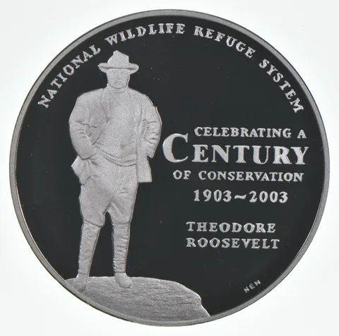 2003 National Wildlife Refuge Canvasback Duck 90% Silver Round US Mint
