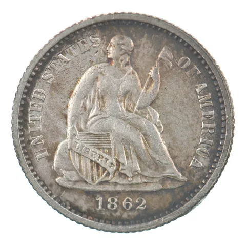 1862 Seated Liberty Half Dime Beautiful Tone *7550