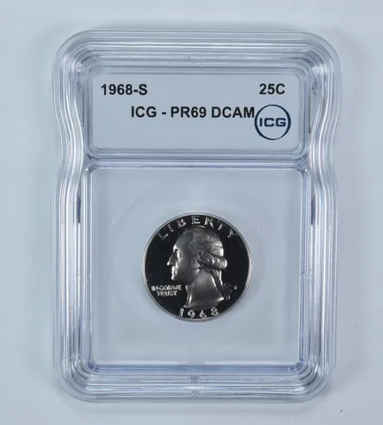 1968-S Washington Quarter PR69 DCAM ICG