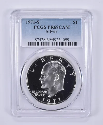 1971-S Eisenhower $1 Silver PR69 CAM PCGS Blue Label