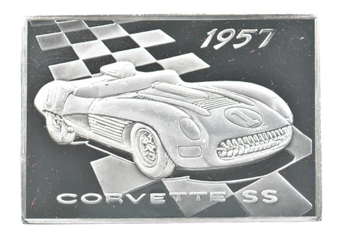 1957 Corvette Silver Art Bar Vintage Car a3270