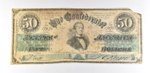 1864 $50 Confederate States Of America T-16 Large Note a8510