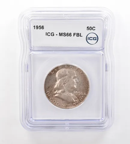1956 Franklin Half Dollar MS66 FBL ICG Beautiful Tone *7543