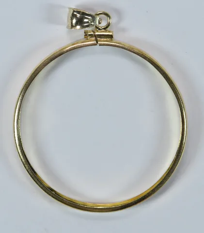14kt Gold Coin Bezel Morgan Peace Dollar 38mm 3.2g *9526