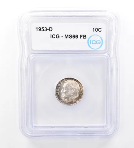 1953-D Roosevelt Dime MS66 FB ICG Beautiful Tone a1615