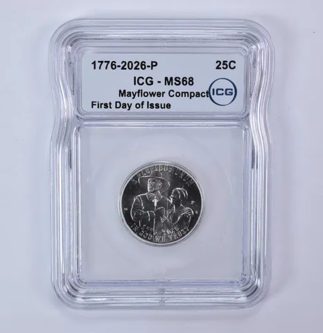 2026-P Mayflower Compact Semiquincentennial Quarter FDOI MS68 ICG