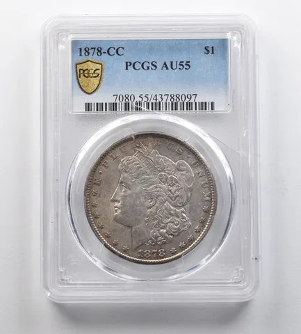 1878-CC Morgan Silver Dollar AU55 PCGS a7709