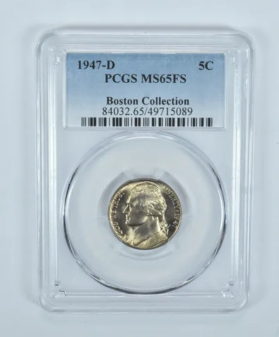 1947-D Jefferson Nickel Boston Collection MS65 FS PCGS Blue Label