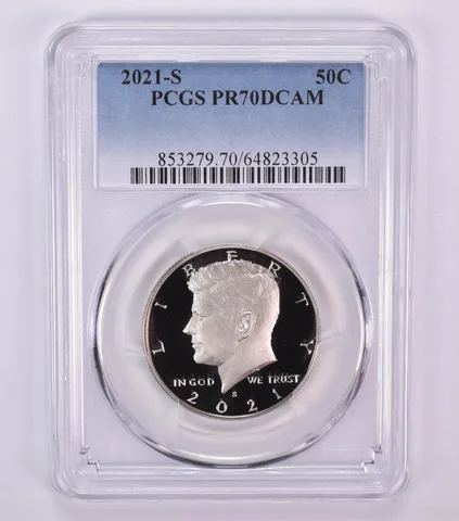 2021-S Kennedy Half Dollar PR70 DCAM PCGS Blue Label