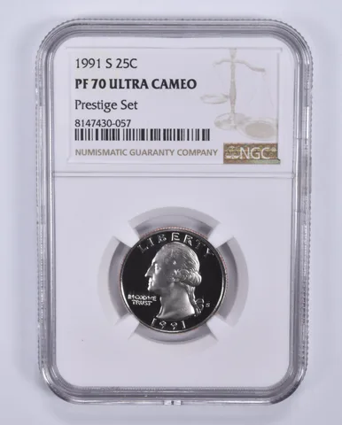 1991-S Washington Quarter Prestige Set PF70 UCAM NGC Brown Label
