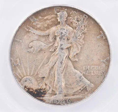 1946 Walking Liberty Half Dollar DDR Authentic ICG Beautiful Tone *2150