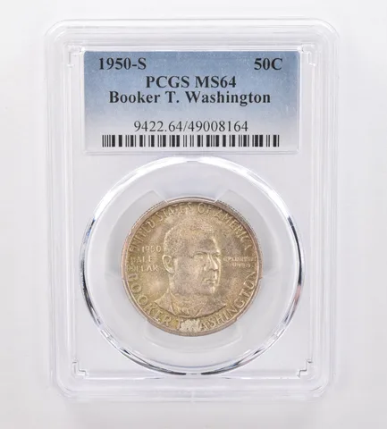 1950-S Booker T Washington Commemorative Half Dollar MS64 PCGS Nice Tone a0053