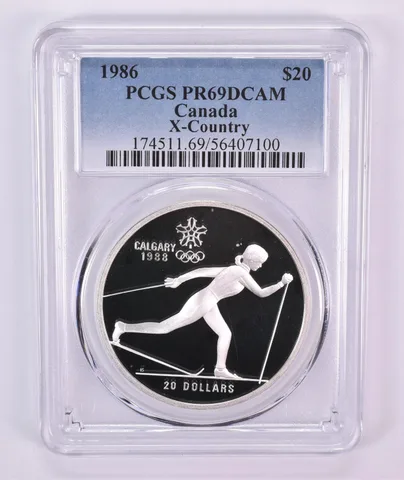 1986 Canada 20 Dollars Calgary Olympics X-Country PR69 DCAM PCGS