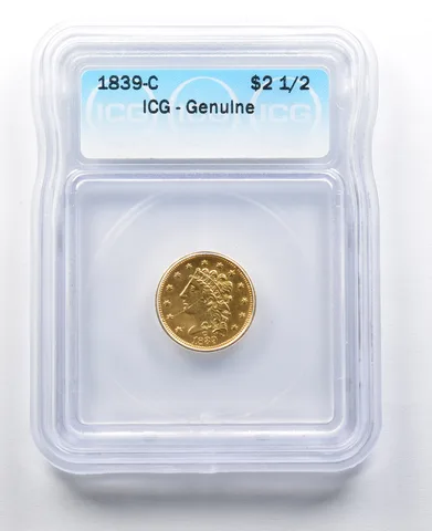 1839-C $2.50 Classic Head Gold Quarter Eagle No Motto On Reverse ICG *2055