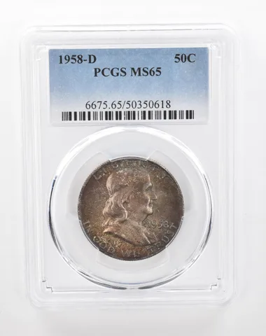1958-D Franklin Half Dollar MS65 PCGS Beautiful Tone *2890