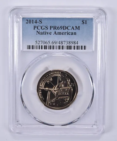 2014-S Sacagawea $1 Native Hospitality PR69 DCAM PCGS Blue Label