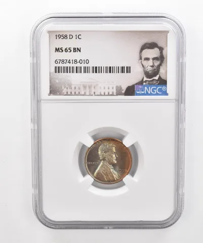 1958-D Lincoln Wheat Cent MS65 BN NGC Beautiful Tone *2969