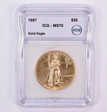1987 $50 American Gold Eagle 1 Oz Gold MS70 ICG
