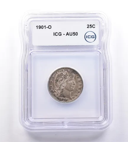 1901-O Barber Quarter AU50 ICG *9213