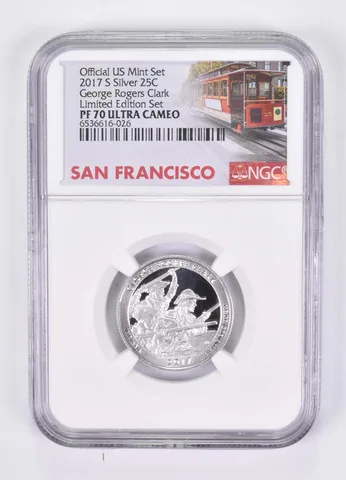 2017-S Silver PF70 George Rogers Clark Quarter NGC Limited Edition