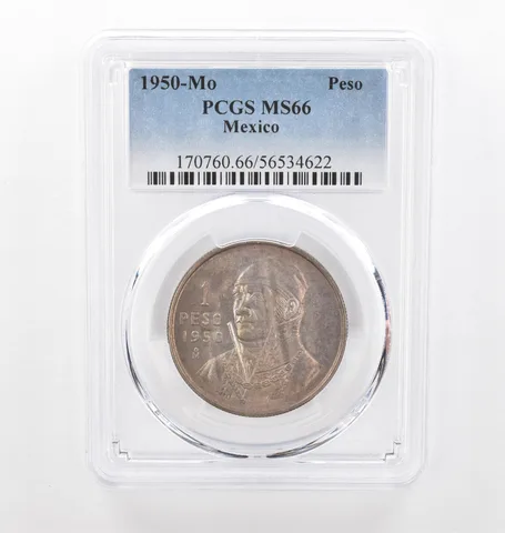 1950 Mo Mexico Peso MS66 PCGS Beautiful Tone *2126