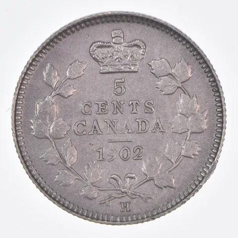 Better Date - 1902 Canada 5 Cents World Coin- Silver *139