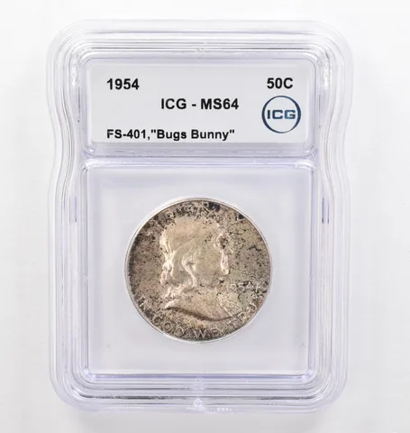 1954 Franklin Half Dollar FS-401 Bugs Bunny MS64 ICG Beautiful Tone *0241