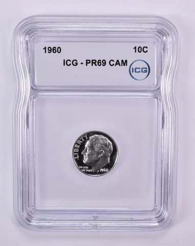 1960 Roosevelt Dime PR69 CAM ICG