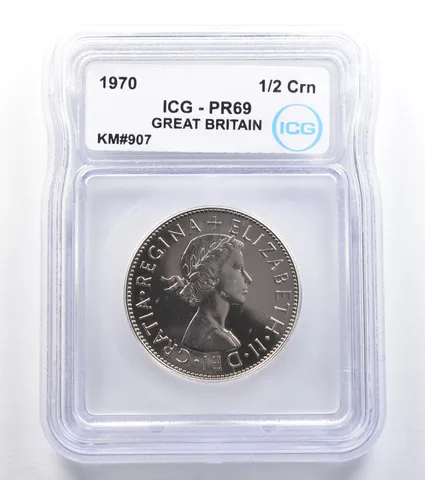 1970 Great Britain 1/2 Crown KM#907 PR69 ICG *7851