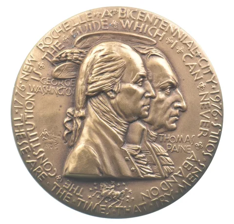 1976 New Rochelle Bicentennial Token George Washington Bronze 1.75" *8181