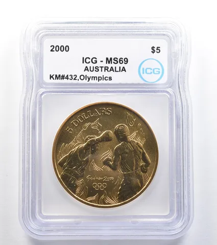 2000 Australia 5 Dollar Sydney Olympics Boxing KM#432 MS69 ICG *7890