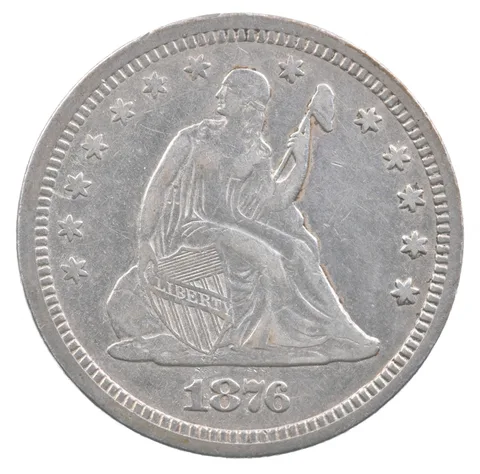 1876-CC Seated Liberty Quarter *7071
