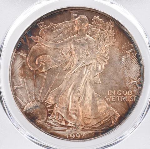 1997 American Silver Eagle MS65 PCGS Beautiful Tone *1463