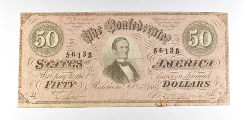 1864 $50 Confederate States Of America T-66 Large Note *8527
