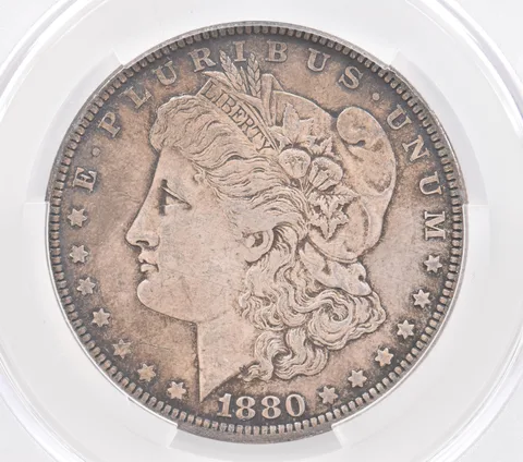 1880 Morgan Silver Dollar AU55 CAC CACg Beautiful Tone *2558