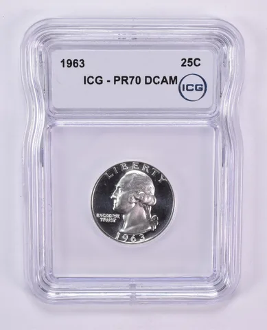 1963 Washington Quarter PR70 DCAM ICG