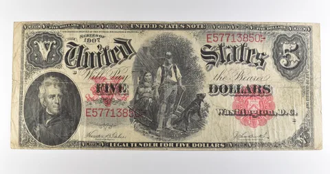 1907 $5 Legal Tender Large Note Red Seal *3543