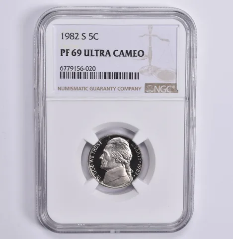 1982-S Jefferson Nickel PF69 UCam NGC Brown Lbl