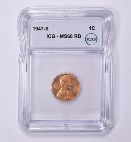 1947-S Lincoln Wheat Cent MS68 RD ICG *0499