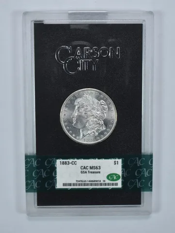 1883-CC Morgan Silver Dollar GSA Treasure MS63 CAC CACg