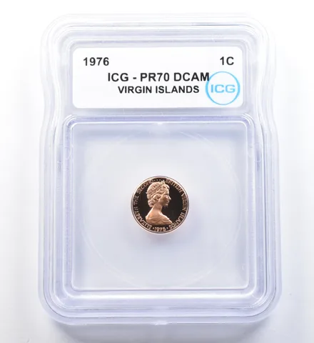1976 Virgin Islands 1 Cent PR70 DCAM ICG a1104