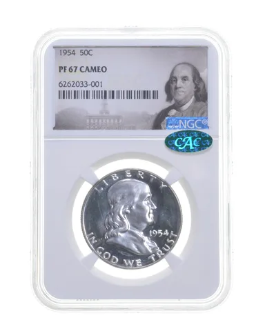 PF67 CAM 1954 Franklin Half Dollar - CAC - Graded NGC *4644