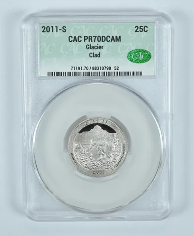 2011-S Washington Quarter Glacier CLAD ATB PR70 DCAM CAC CACg