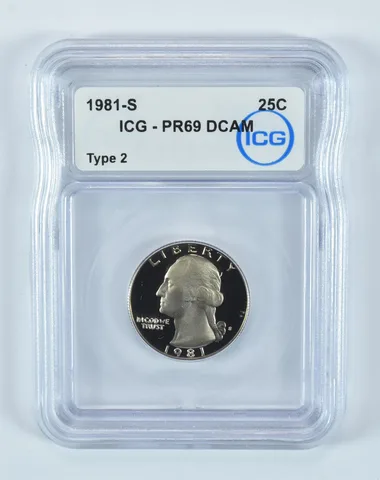 1981-S Washington Quarter Type 2 PR69 DCAM ICG