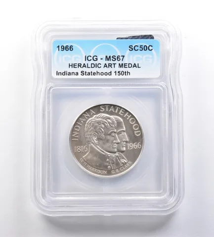 1966 So-Called Half Dollar Indiana Statehood 150th MS67 ICG *7226