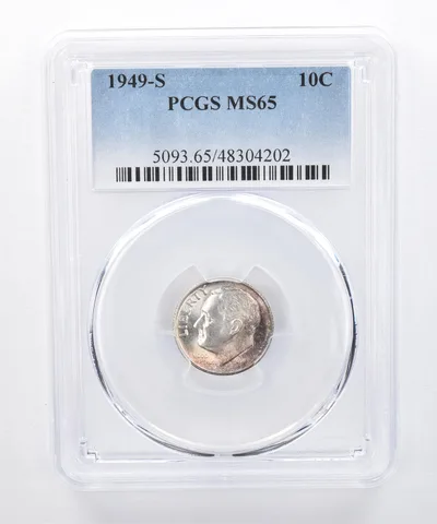 1949-S Roosevelt Dime MS65 PCGS Beautiful Tone *8380