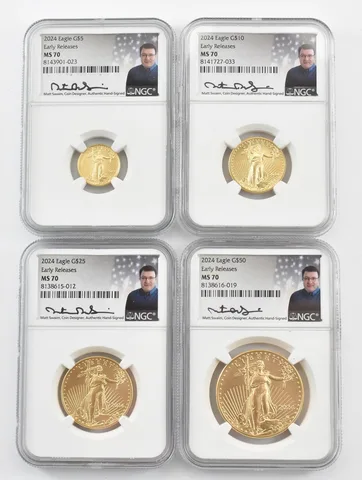 2024 Set 1 Oz American Gold Eagle Matt Swaim ER MS70 NGC *9425